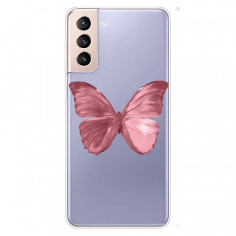 Kuori Samsung Galaxy S22 5G Pinkki Butterfly-letku