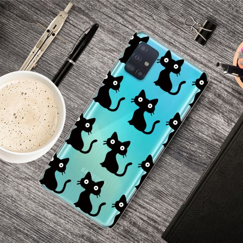 Case Kuoret Samsung Galaxy A71 Puhelinkuoret Useita Mustia Kissoja