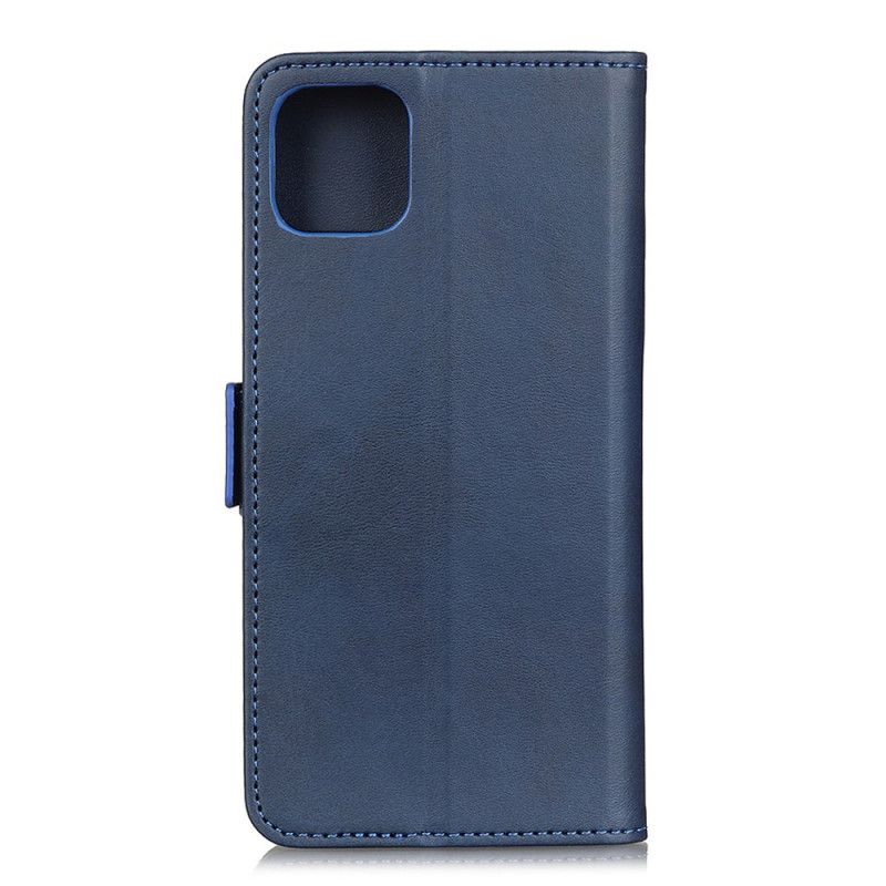 Flip Case Samsung Galaxy A71 Punainen Musta Tyylikäs Nahka