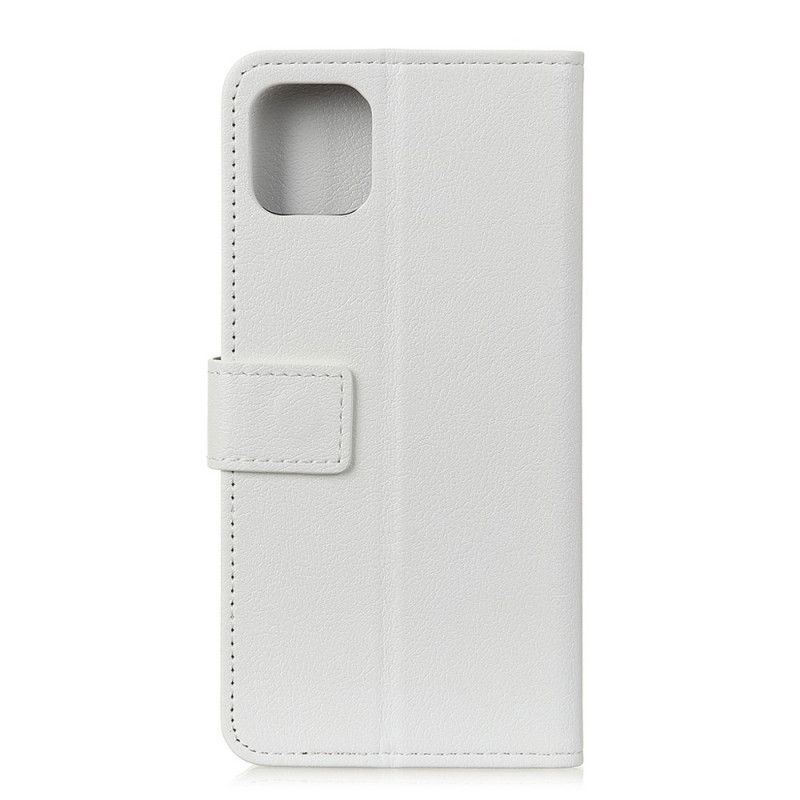 Flip Case Samsung Galaxy A71 Valkoinen Musta Erittäin Tekonahkaa