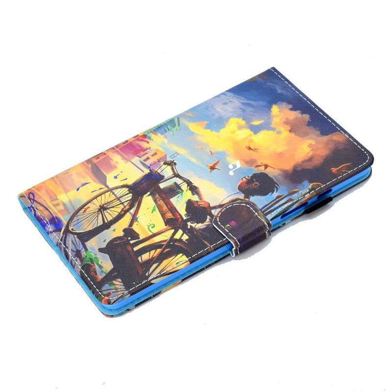 Flip Kotelot Samsung Galaxy Tab A7 Lite Bike Art