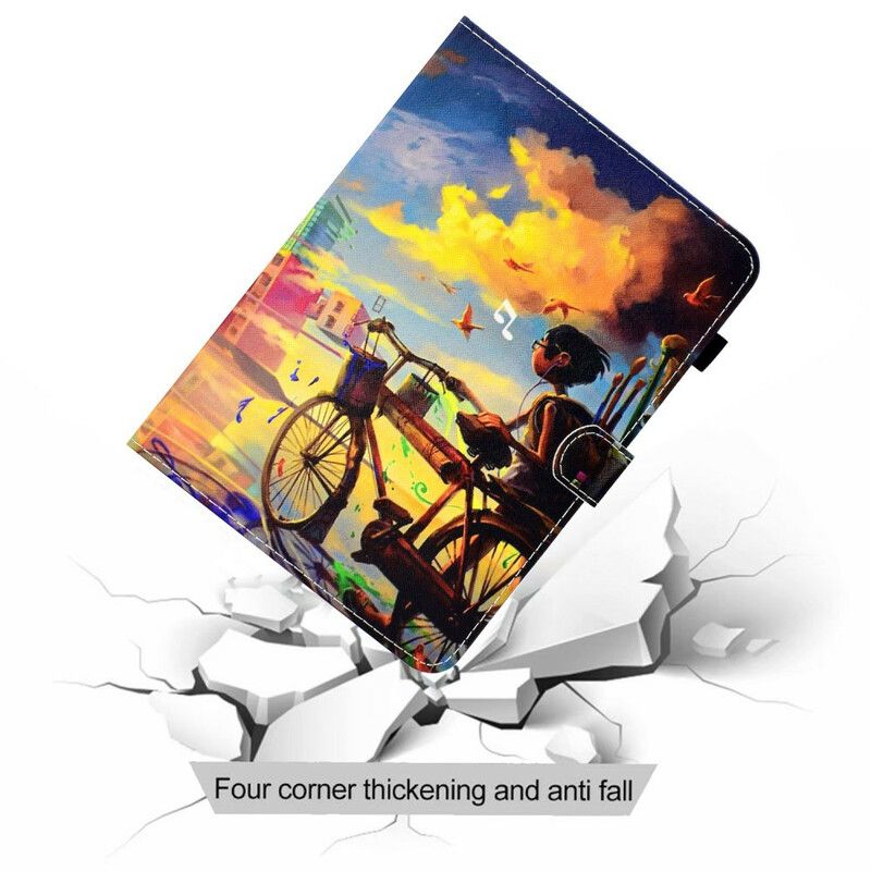 Flip Kotelot Samsung Galaxy Tab A7 Lite Bike Art