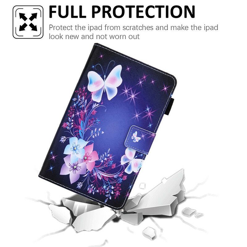 Flip Kotelot Samsung Galaxy Tab A7 Lite Useita Perhosia