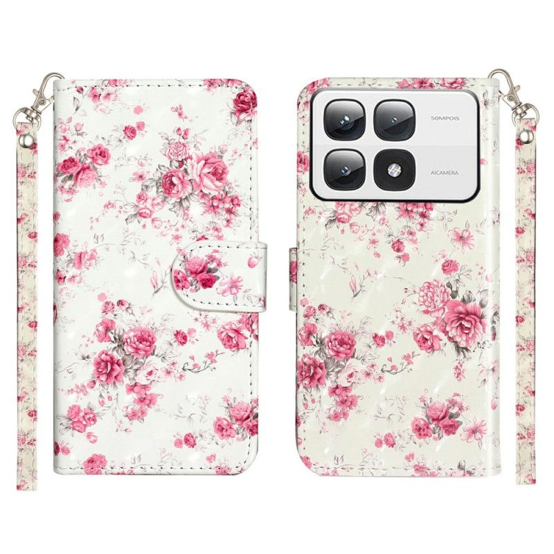 Kotelot Xiaomi 14t Pro Strap Roses Suojakuori