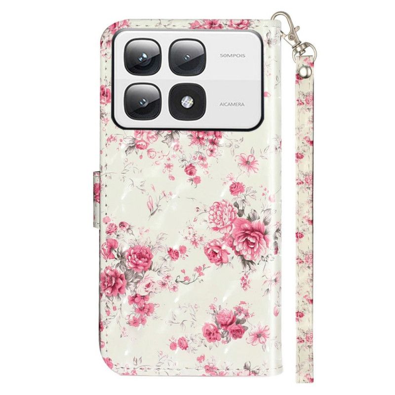 Kotelot Xiaomi 14t Pro Strap Roses Suojakuori