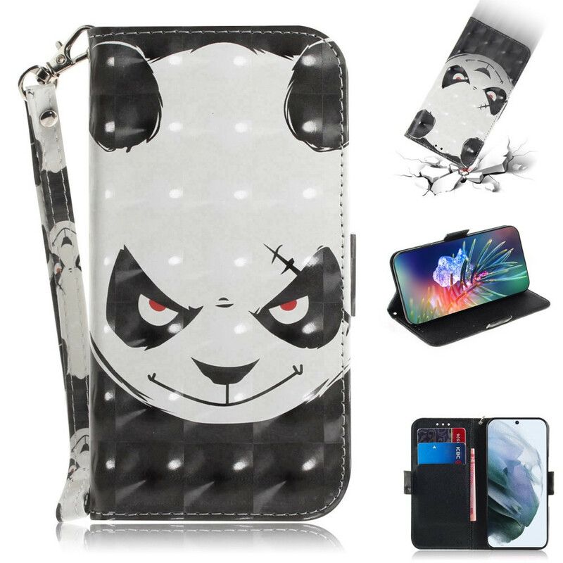 Flip Kotelot Samsung Galaxy S21 Fe Angry Panda Strappy