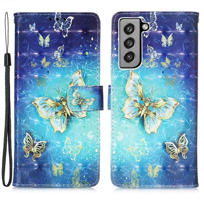 Flip Kotelot Samsung Galaxy S21 Fe Golden Butterflies