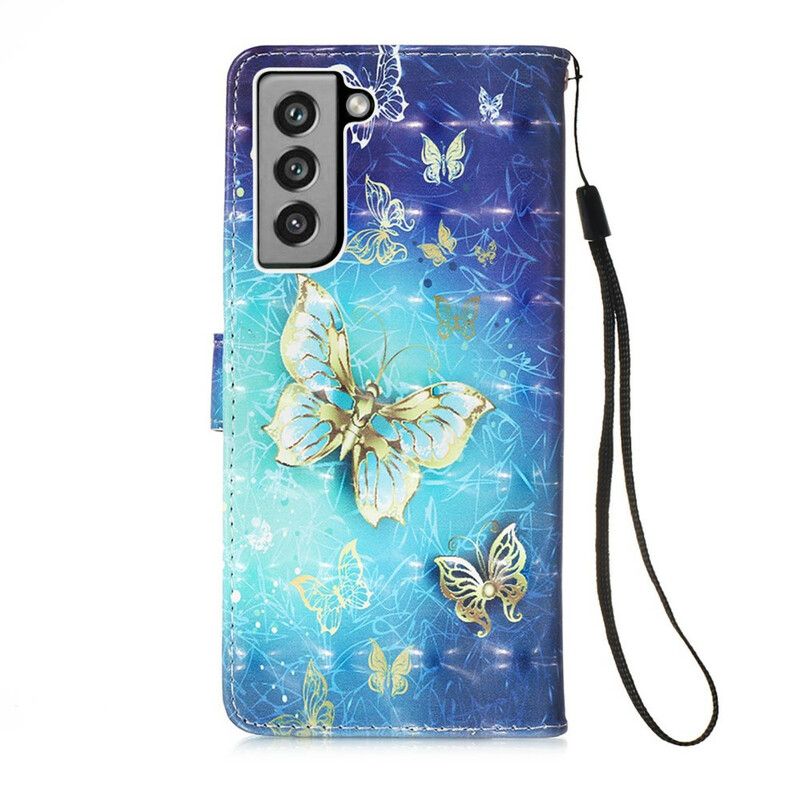 Flip Kotelot Samsung Galaxy S21 Fe Golden Butterflies