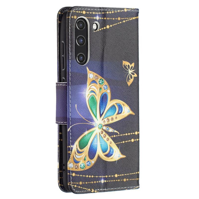 Flip Kotelot Samsung Galaxy S21 Fe Golden Butterfly