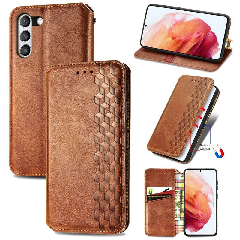 Flip Kotelot Samsung Galaxy S21 Fe Leather Effect Diamond Texture