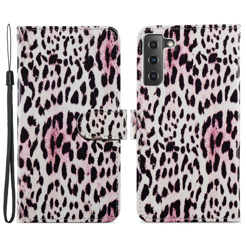 Flip Kotelot Samsung Galaxy S21 Fe Leopard Print Suojakuori