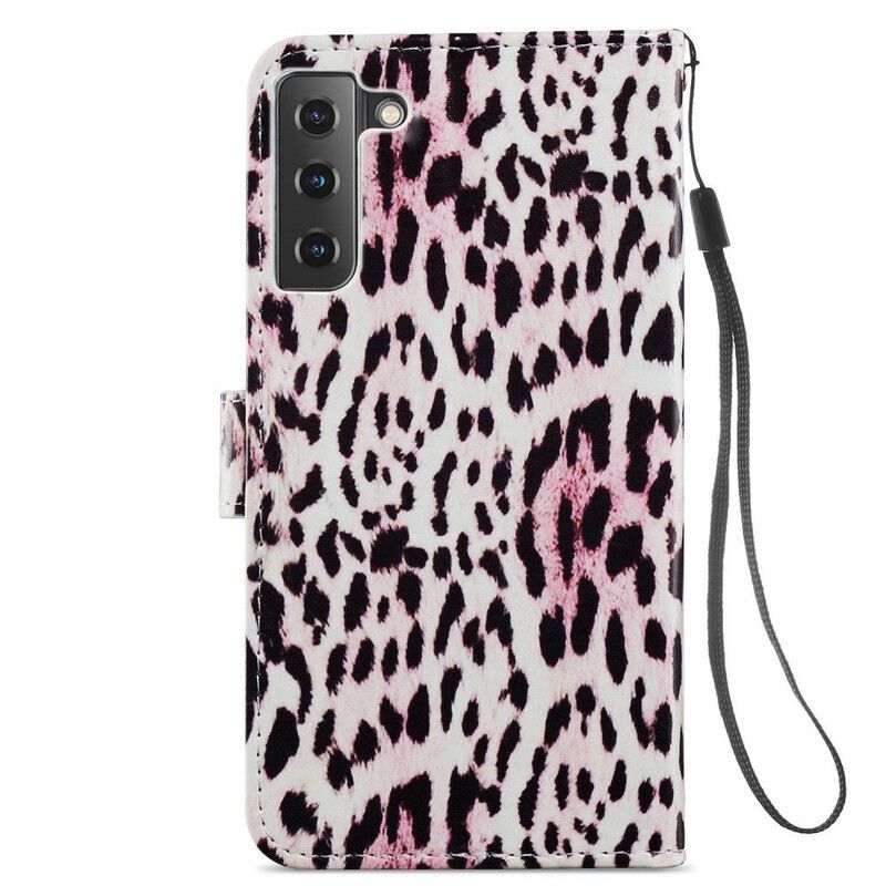 Flip Kotelot Samsung Galaxy S21 Fe Leopard Print Suojakuori