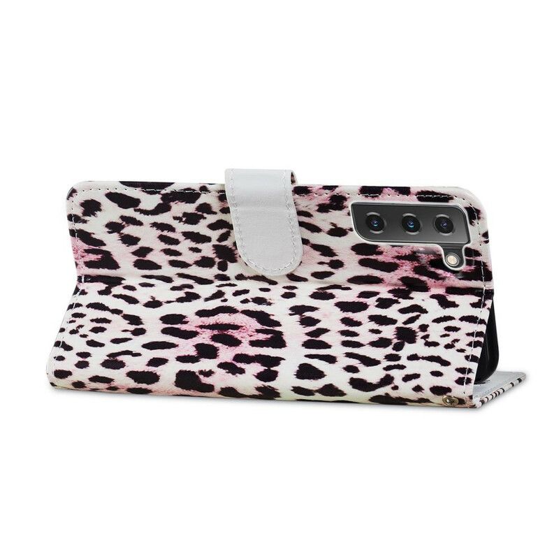 Flip Kotelot Samsung Galaxy S21 Fe Leopard Print Suojakuori