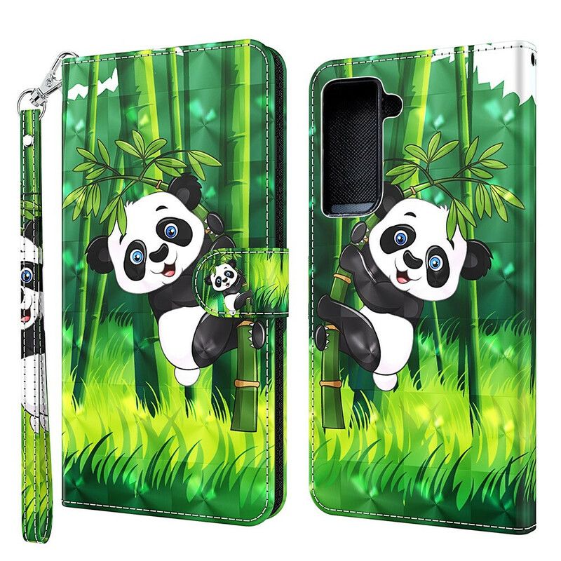 Flip Kotelot Samsung Galaxy S21 Fe Panda Ja Bambu Suojakuori