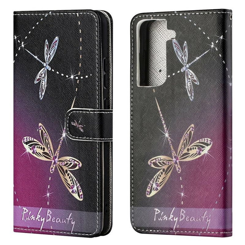 Flip Kotelot Samsung Galaxy S21 Fe Strappy Dragonflies