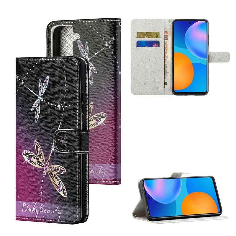 Flip Kotelot Samsung Galaxy S21 Fe Strappy Dragonflies