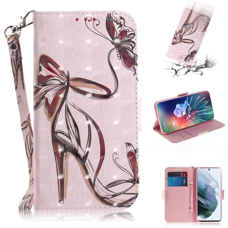 Flip Kotelot Samsung Galaxy S21 Fe Strappy-pumppu