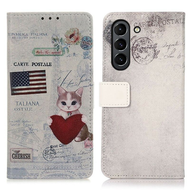 Kotelot Samsung Galaxy S21 Fe Puhelinkuoret Traveler Cat