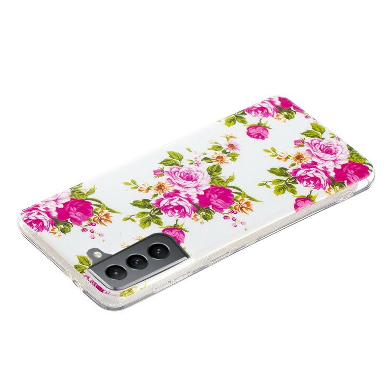 Kuori Case Samsung Galaxy S21 Fe Puhelinkuoret Fluorescent Liberty Flowers