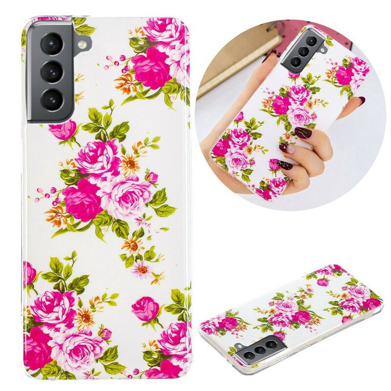 Kuori Case Samsung Galaxy S21 Fe Puhelinkuoret Fluorescent Liberty Flowers