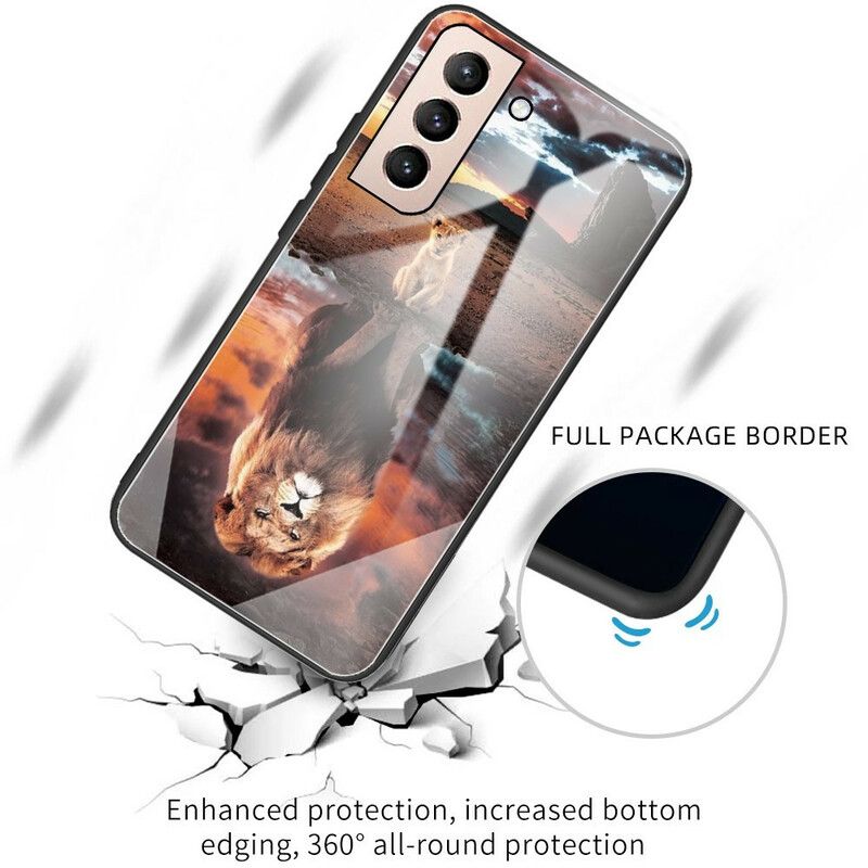 Kuori Case Samsung Galaxy S21 Fe Puhelinkuoret Tempered Glass Lion Cub Dream