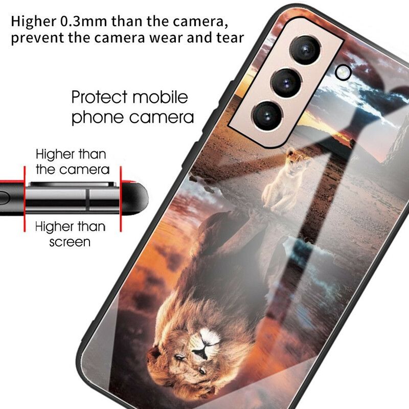 Kuori Case Samsung Galaxy S21 Fe Puhelinkuoret Tempered Glass Lion Cub Dream