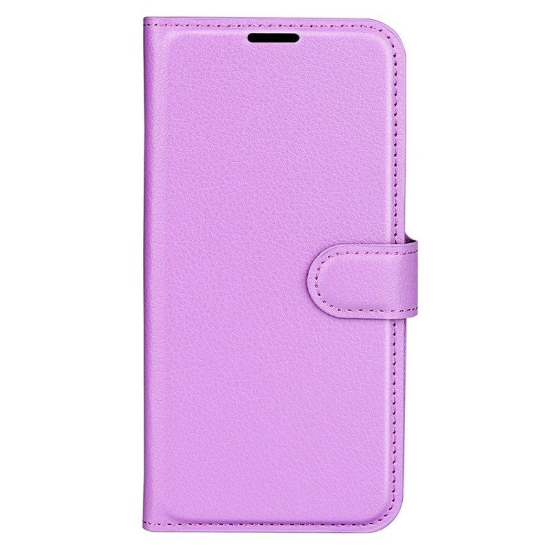 Kotelot iPhone 15 Pro Max Classic Litchi Faux Leather