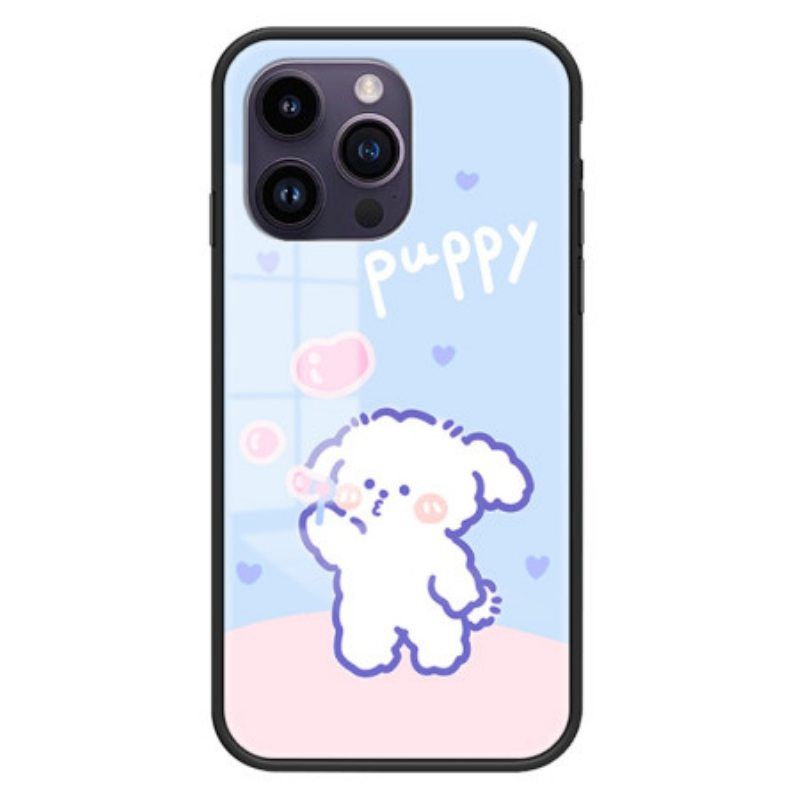 Kuori iPhone 15 Pro Max Bubble Dog -karkaistu Lasi