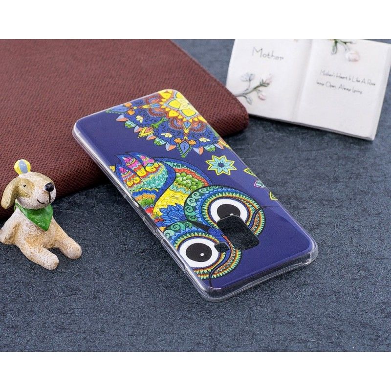 Case Kuoret Samsung Galaxy A8 Puhelinkuoret Fluoresoiva Mandalapöllö