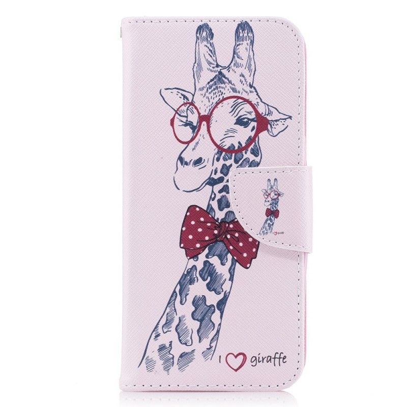 Flip Case Samsung Galaxy A8 Nörtti Kirahvi