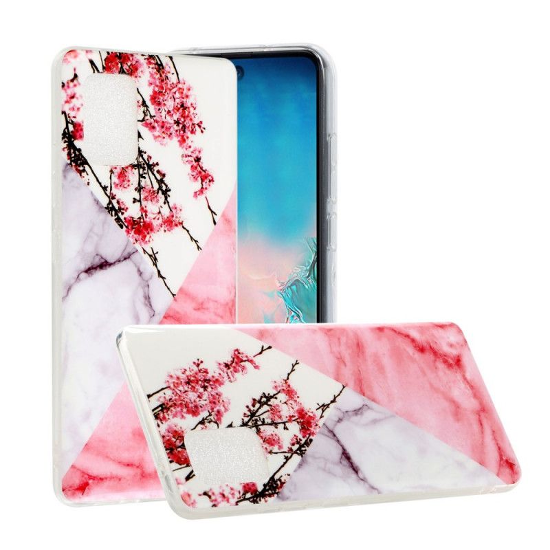 Case Kuoret Samsung Galaxy A51 5G Puhelinkuoret Marmoroitu Luumu Kukkii