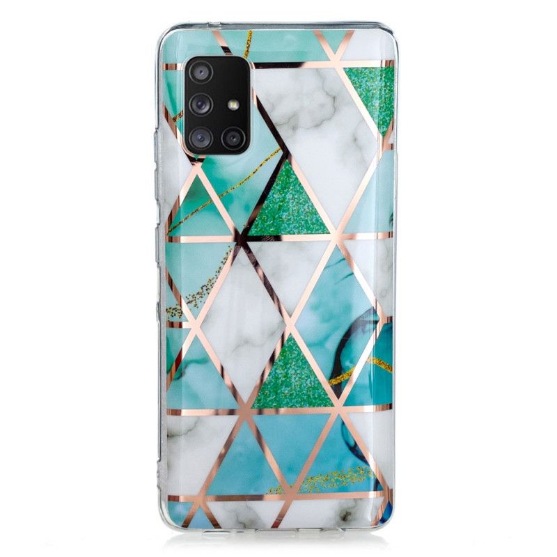 Case Kuoret Samsung Galaxy A51 5G Vihreä Musta Puhelinkuoret Marmorivärinen Geometria 2