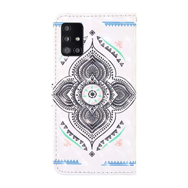 Kotelot Samsung Galaxy A51 5G Vaaleat Täplät Mandala Hihnalla