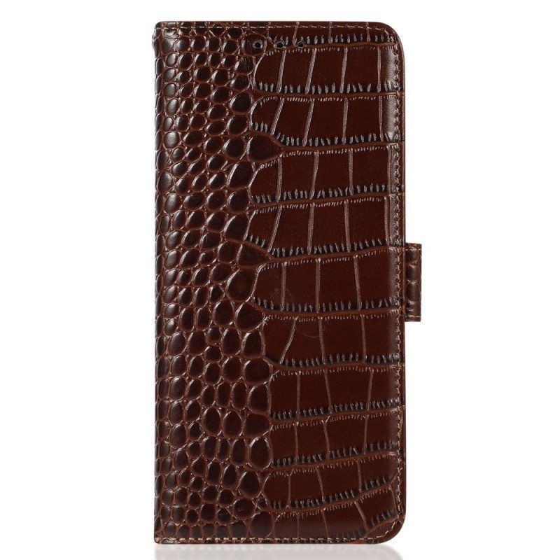 Nahkakotelo Oppo Reno 7 Rfid Crocodile Style Aitoa Nahkaa