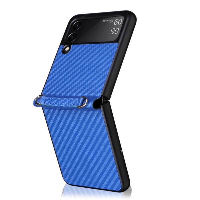 Kuori Case Samsung Galaxy Z Flip 3 5g Puhelinkuoret Hiilikuitu Kaulanauhalla