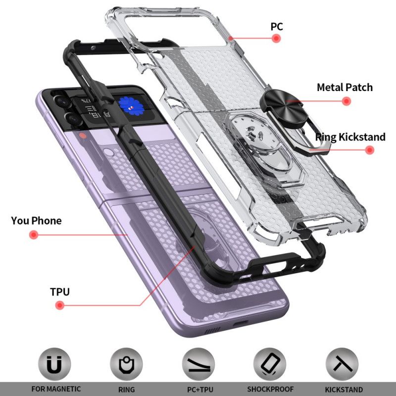 Kuori Samsung Galaxy Z Flip 3 5g Tukirenkaan Vahvistetut Reunat