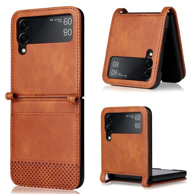 Kuori Samsung Galaxy Z Flip 3 5g Vintage Leather Style Korttikotelo Suojakuori