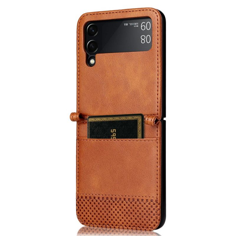 Kuori Samsung Galaxy Z Flip 3 5g Vintage Leather Style Korttikotelo Suojakuori