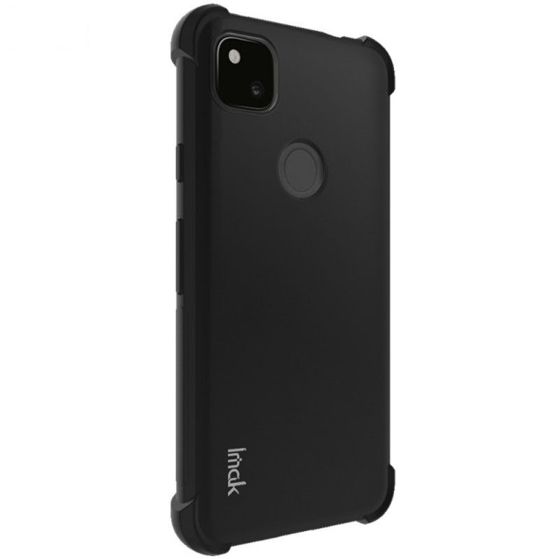 Kuori Google Pixel 4a Harmaa Musta Taipuisa Silikoni Imak-Seulakalvolla