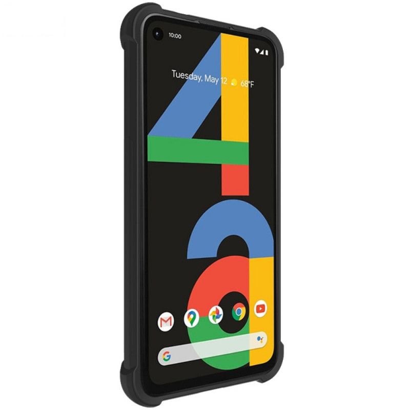 Kuori Google Pixel 4a Harmaa Musta Taipuisa Silikoni Imak-Seulakalvolla