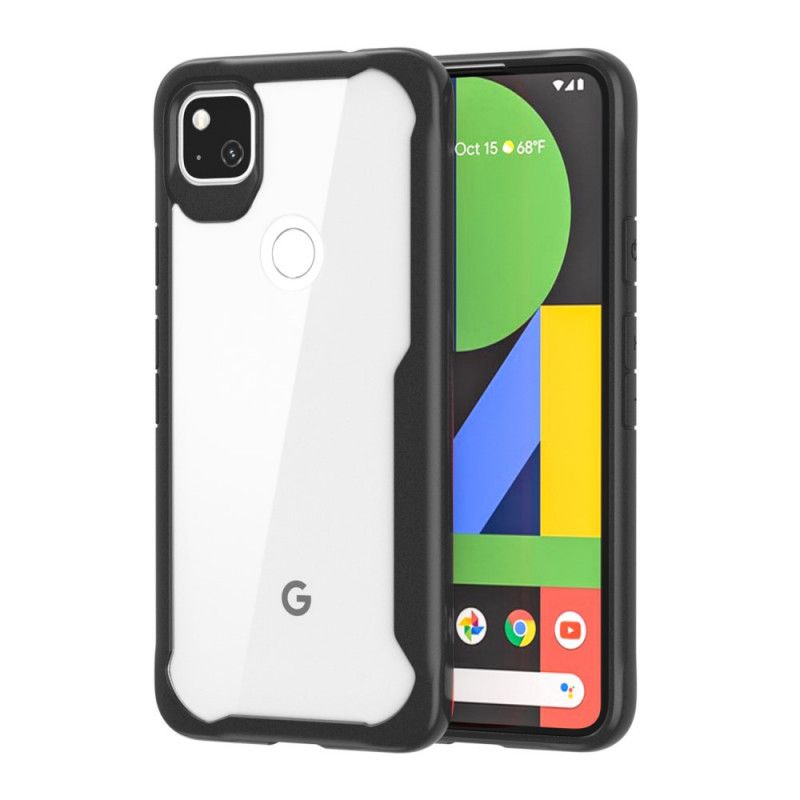 Kuori Google Pixel 4a Punainen Musta Viistetty Reuna-Hybridi