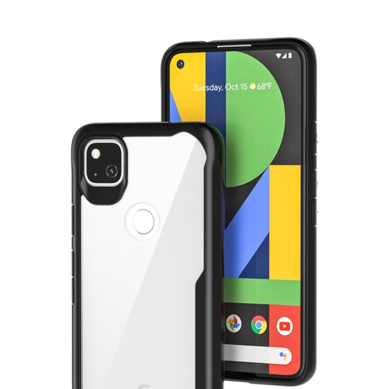 Kuori Google Pixel 4a Punainen Musta Viistetty Reuna-Hybridi