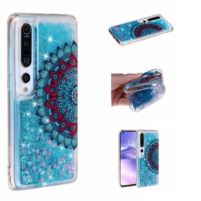 Case Kuoret Xiaomi Mi 10 / 10 Pro Vaaleansininen Tummansininen Puhelinkuoret Kimalteleva Mandala