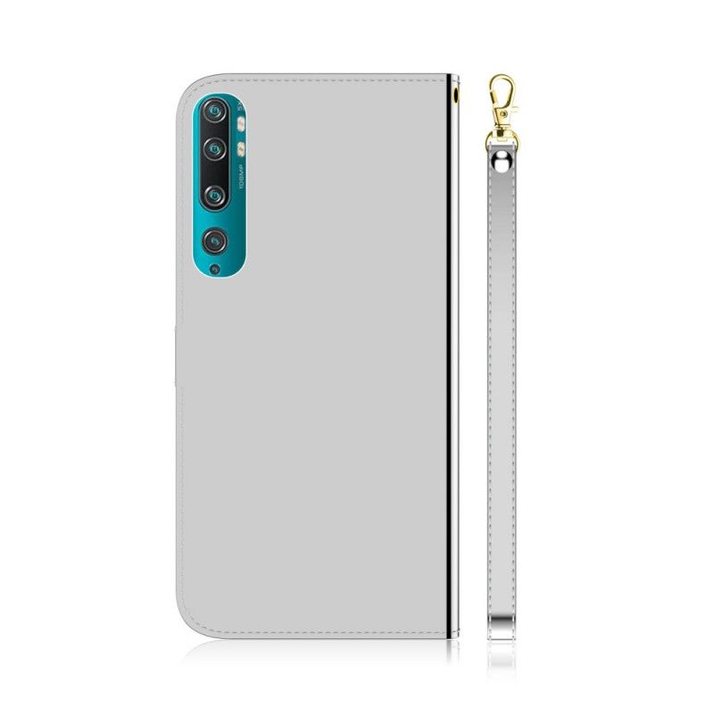 Flip Case Xiaomi Mi 10 / 10 Pro Magenta Musta Keinonahkainen Peilin Suojus