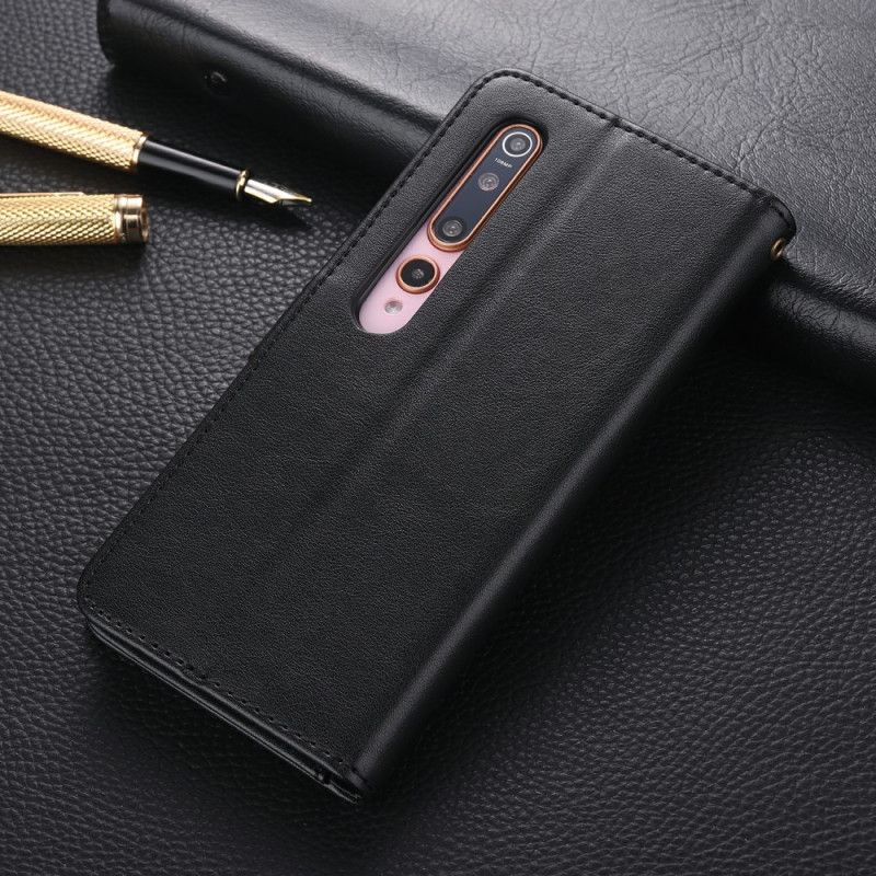 Kotelot Xiaomi Mi 10 / 10 Pro Punainen Musta Nahan Tekonahka Suojakuori