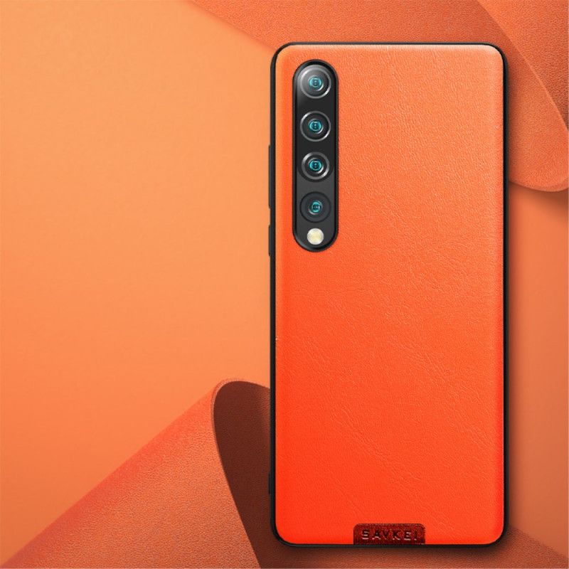 Kuori Xiaomi Mi 10 / 10 Pro Oranssi Punainen Ensiluokkainen Nahkatyyli