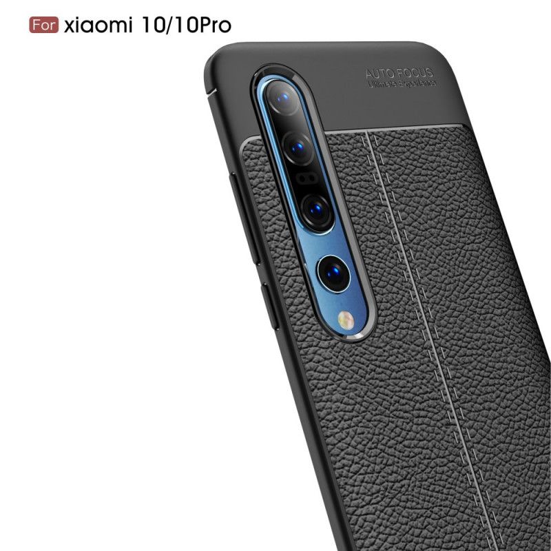 Kuori Xiaomi Mi 10 / 10 Pro Punainen Musta Kaksilinjainen Litsi Nahkainen Vaikutus Suojakuori