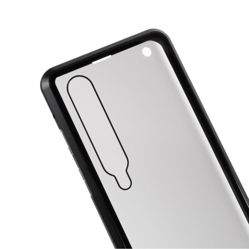 Kuori Xiaomi Mi 10 / 10 Pro Punainen Musta Karkaistu Lasi Edessä Ja Takana Ja Metalli Suojakuori