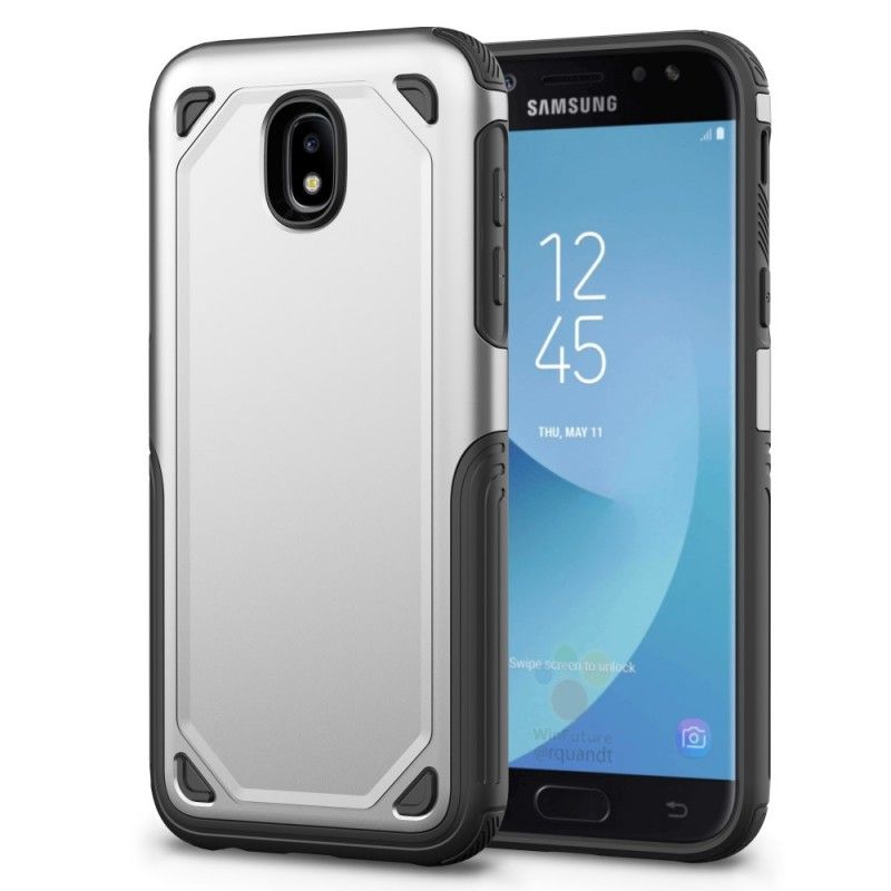 Kuori Samsung Galaxy J3 2017 Harmaa Musta Metallivaikutteinen Panssari