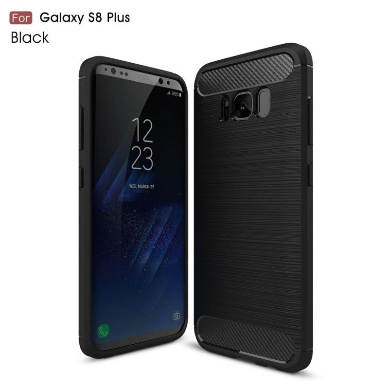 Case Kuoret Samsung Galaxy S8 Plus Punainen Musta Puhelinkuoret Harjattu Hiilikuitu